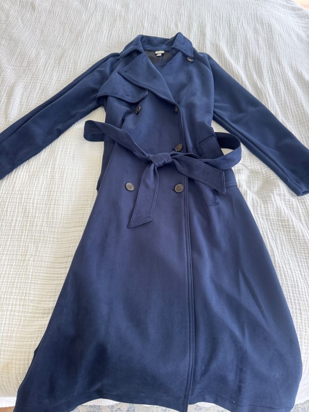 a new day Navy Double-Breasted Trench Coat with Belt